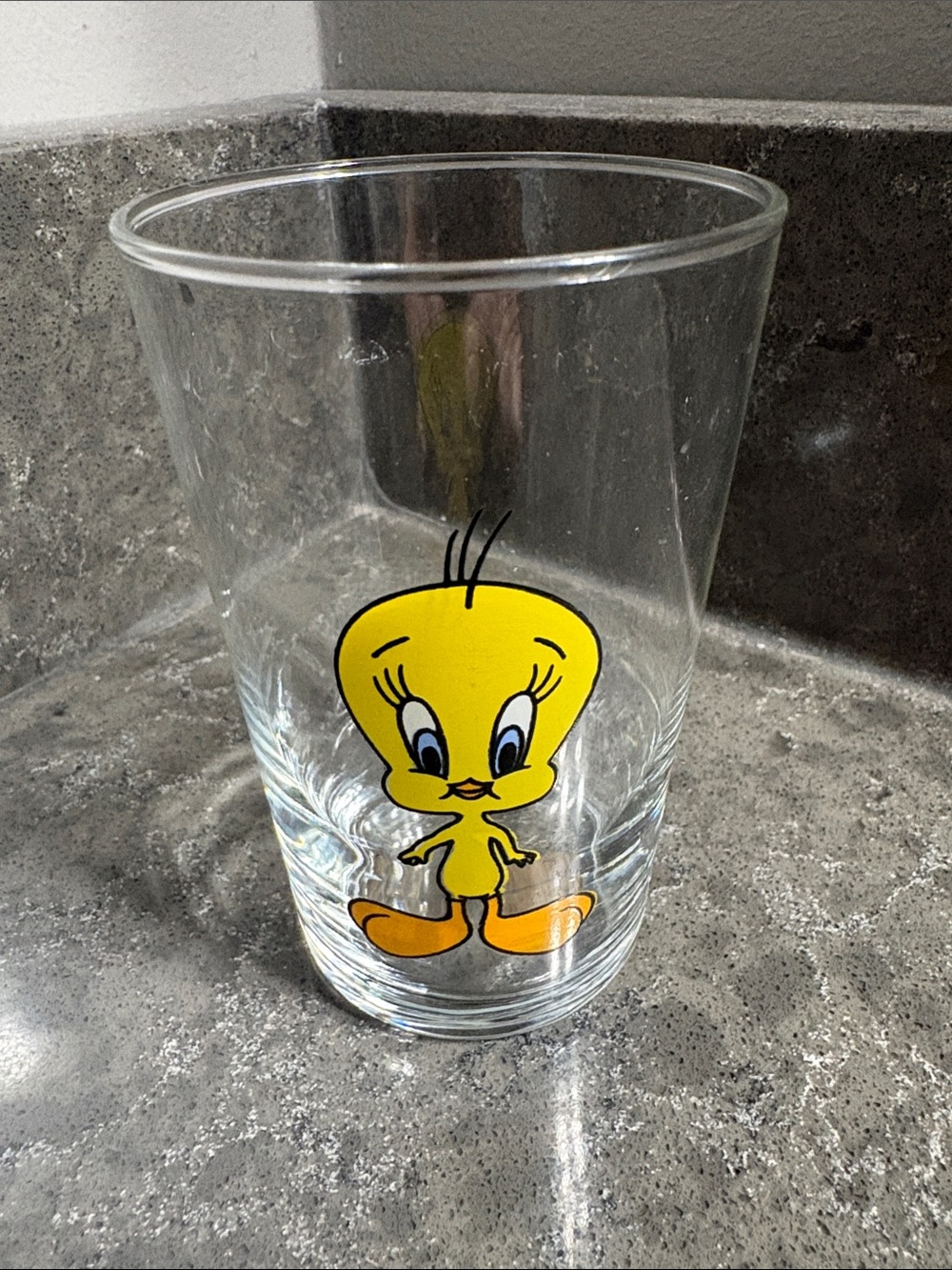 1989 Warner Bro. Tweety Bird Clear Six Ounce Glass